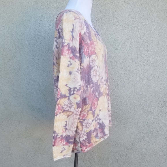 Free People Floral Print Sweater Top - Picture 7 of 8